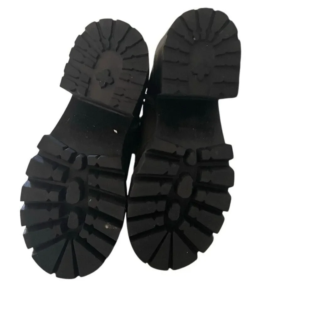 JEFFREY CAMPBELL | road rage lug sole green black hiker inspired ankle boots 8.5